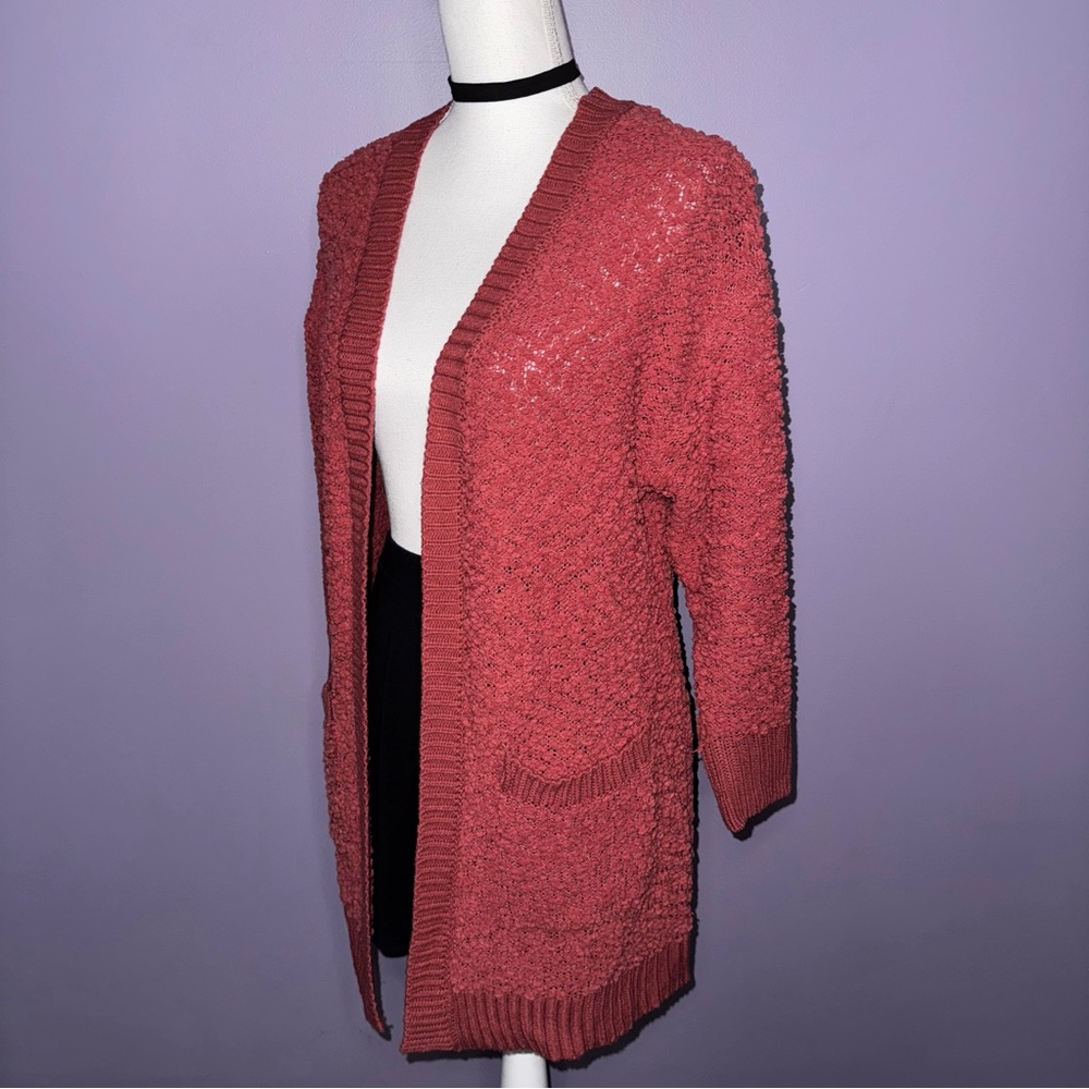 NEW Zenana Coral Popcorn Cardigan